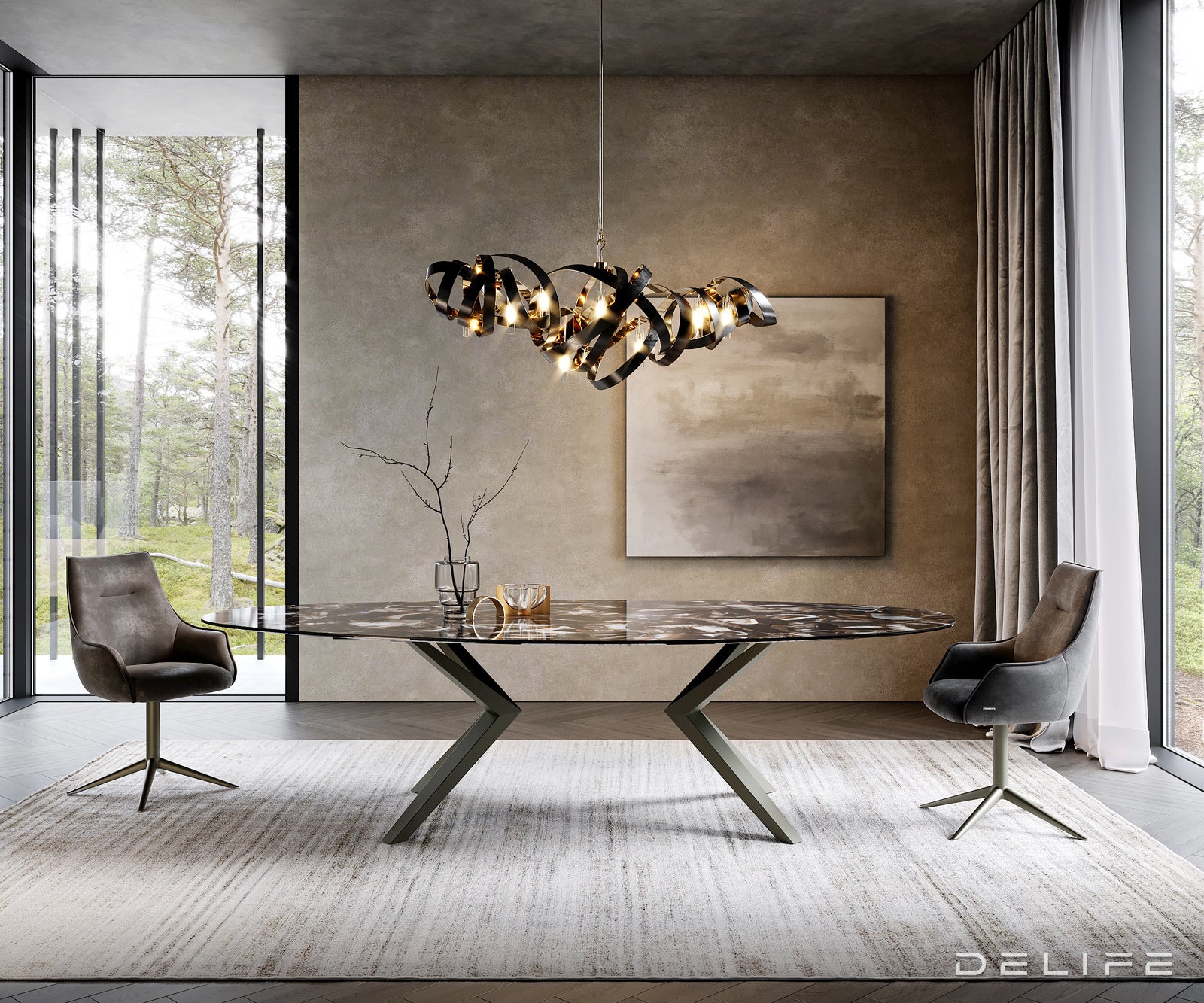 Jedilna miza Edge 280x130cm, Material: Keramika na steklu