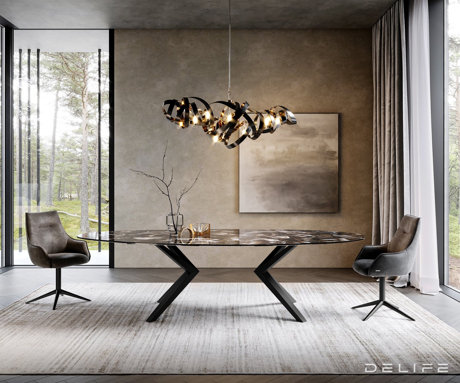 Jedilna miza Edge 280x130cm, Material: Keramika na steklu