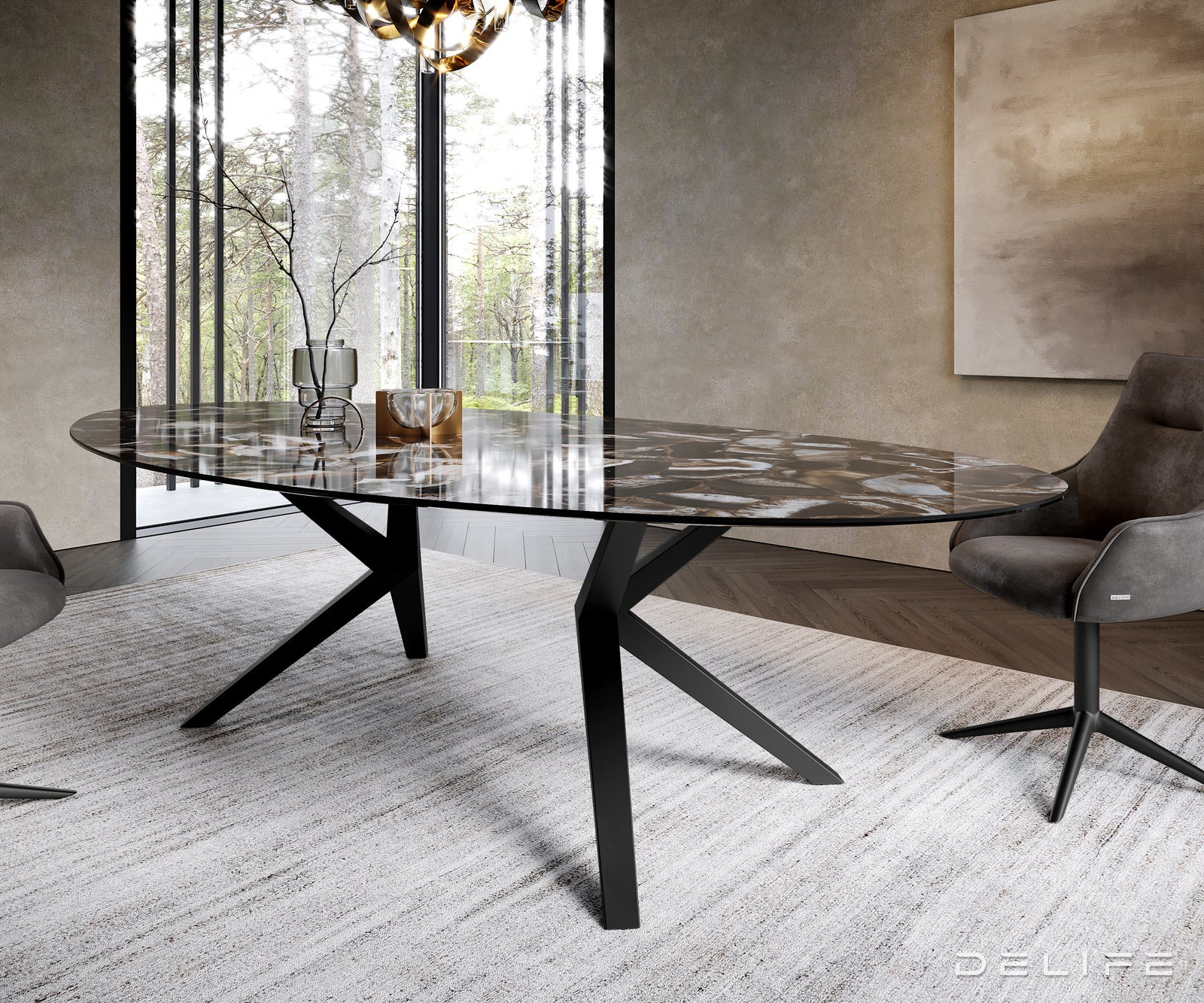 Jedilna miza Edge 280x130cm, Material: Keramika na steklu