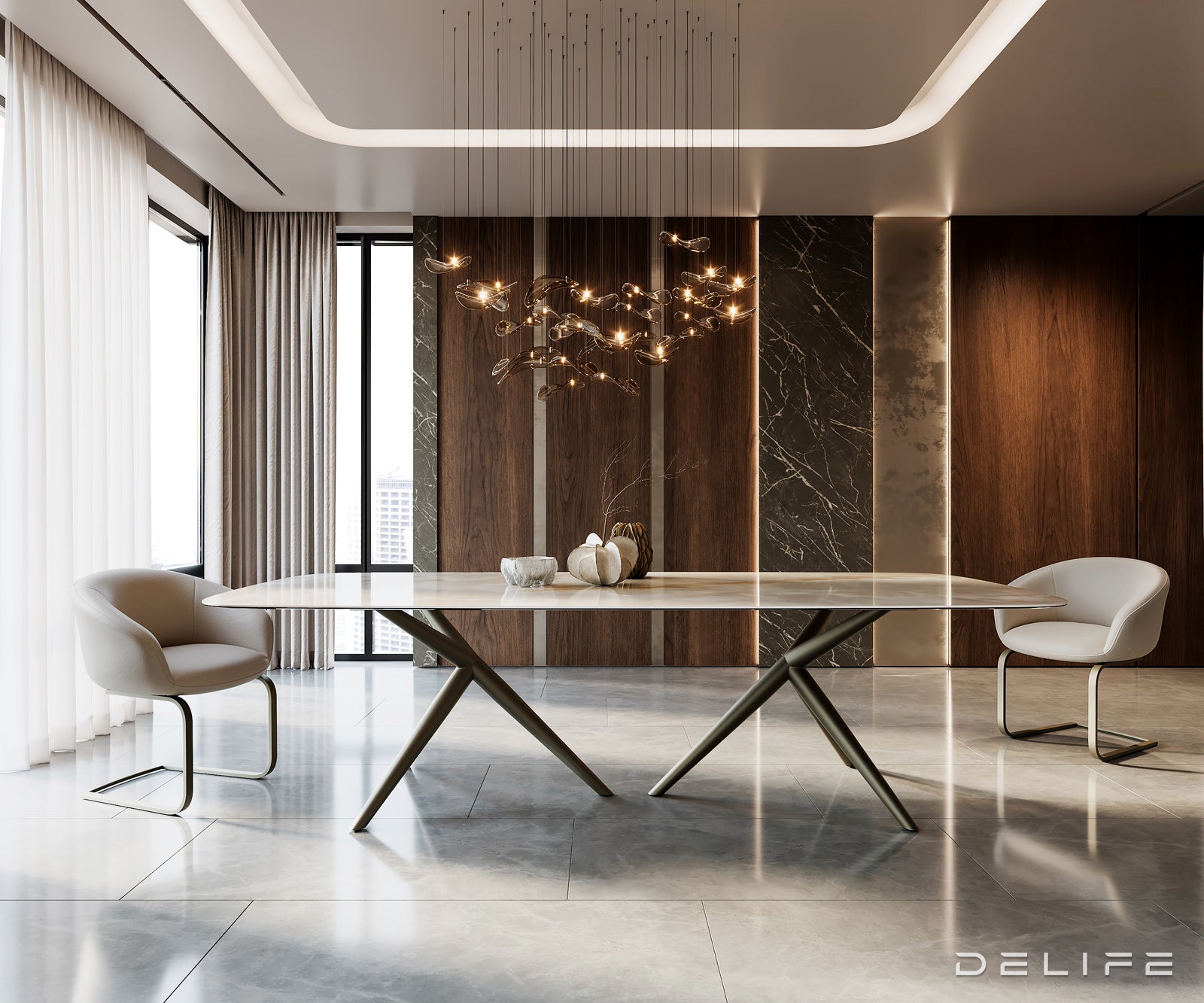 Jedilna miza Edge 270x120cm, Material: Keramika na steklu