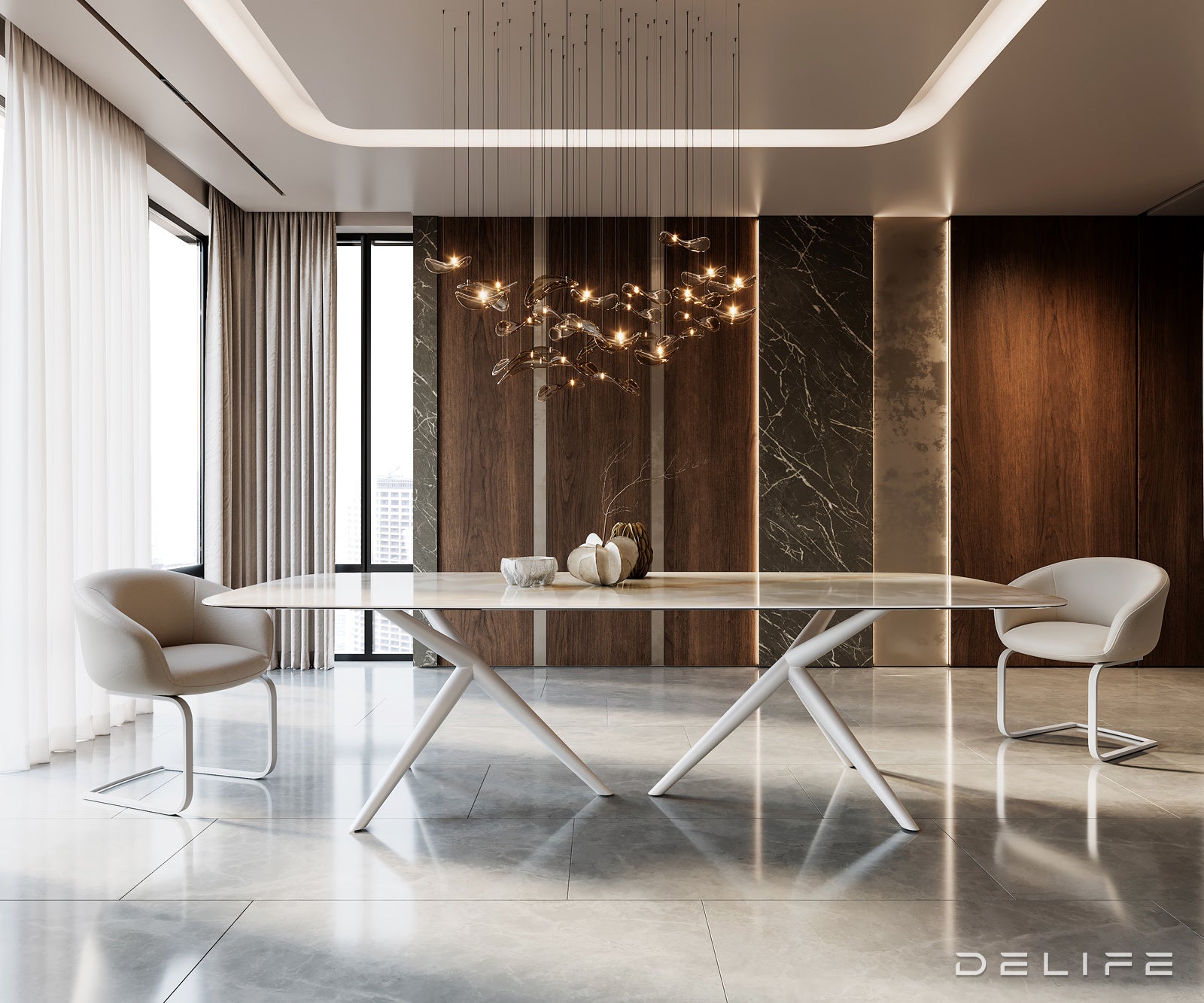 Jedilna miza Edge 270x120cm, Material: Keramika na steklu