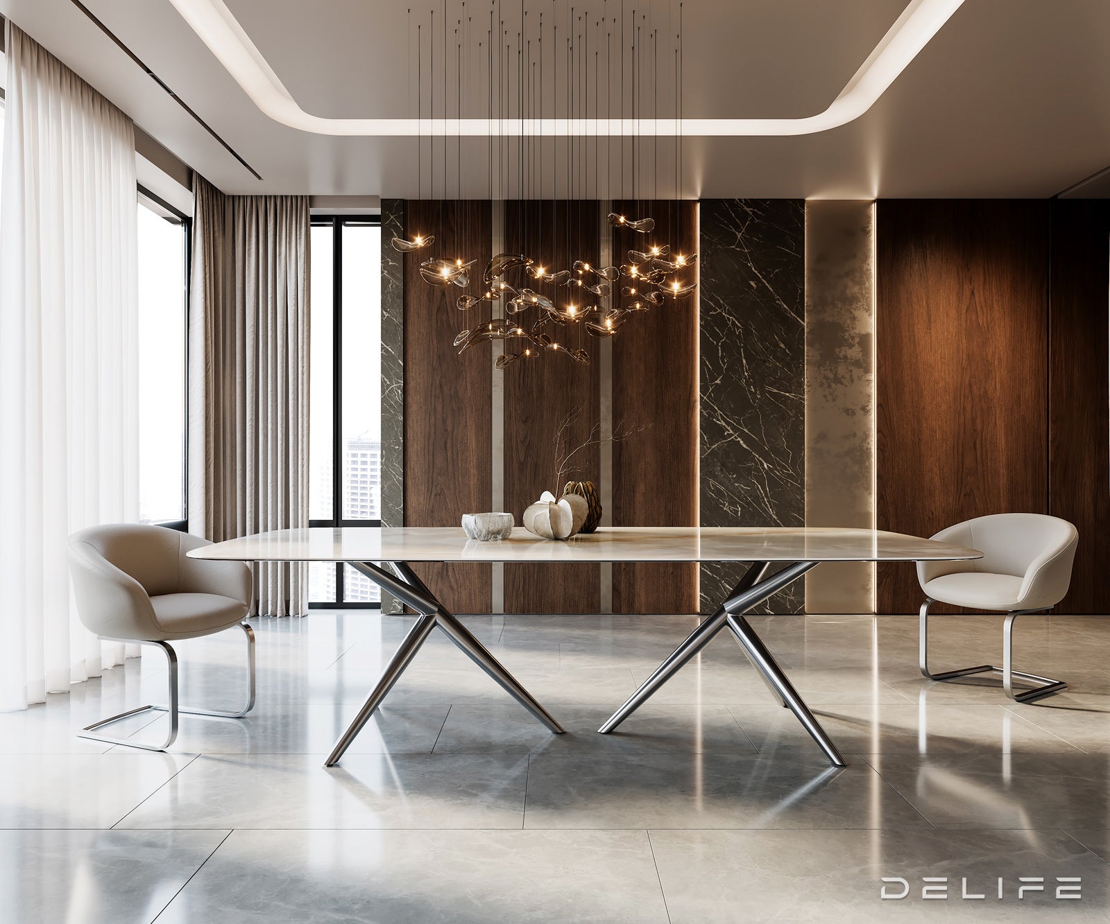 Jedilna miza Edge 270x120cm, Material: Keramika na steklu