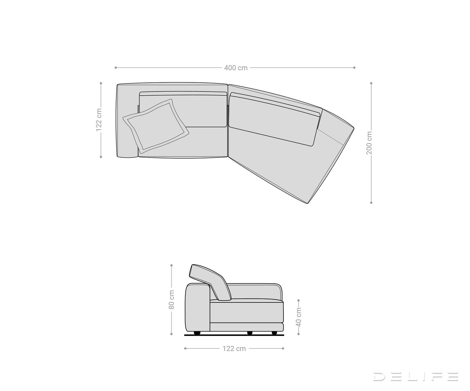 Kavč Snoosh 400x200cm, Material: Mikrofibra