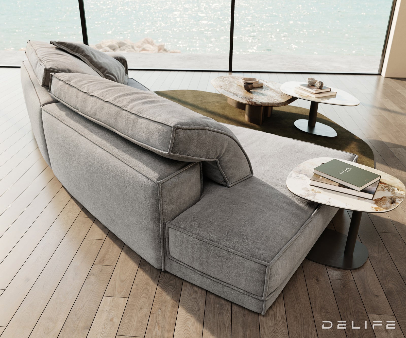 Kavč Snoosh 400x200cm, Material: Strukturirano blago