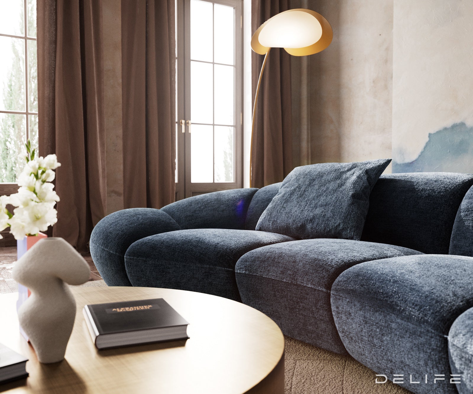 Kavč Lunna 368x175cm, Material: Šenil