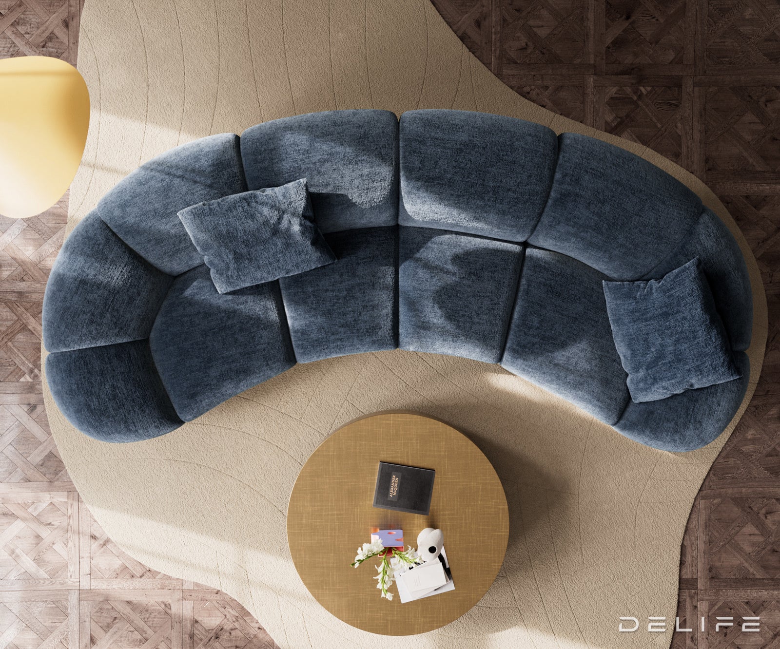 Kavč Lunna 368x175cm, Material: Šenil