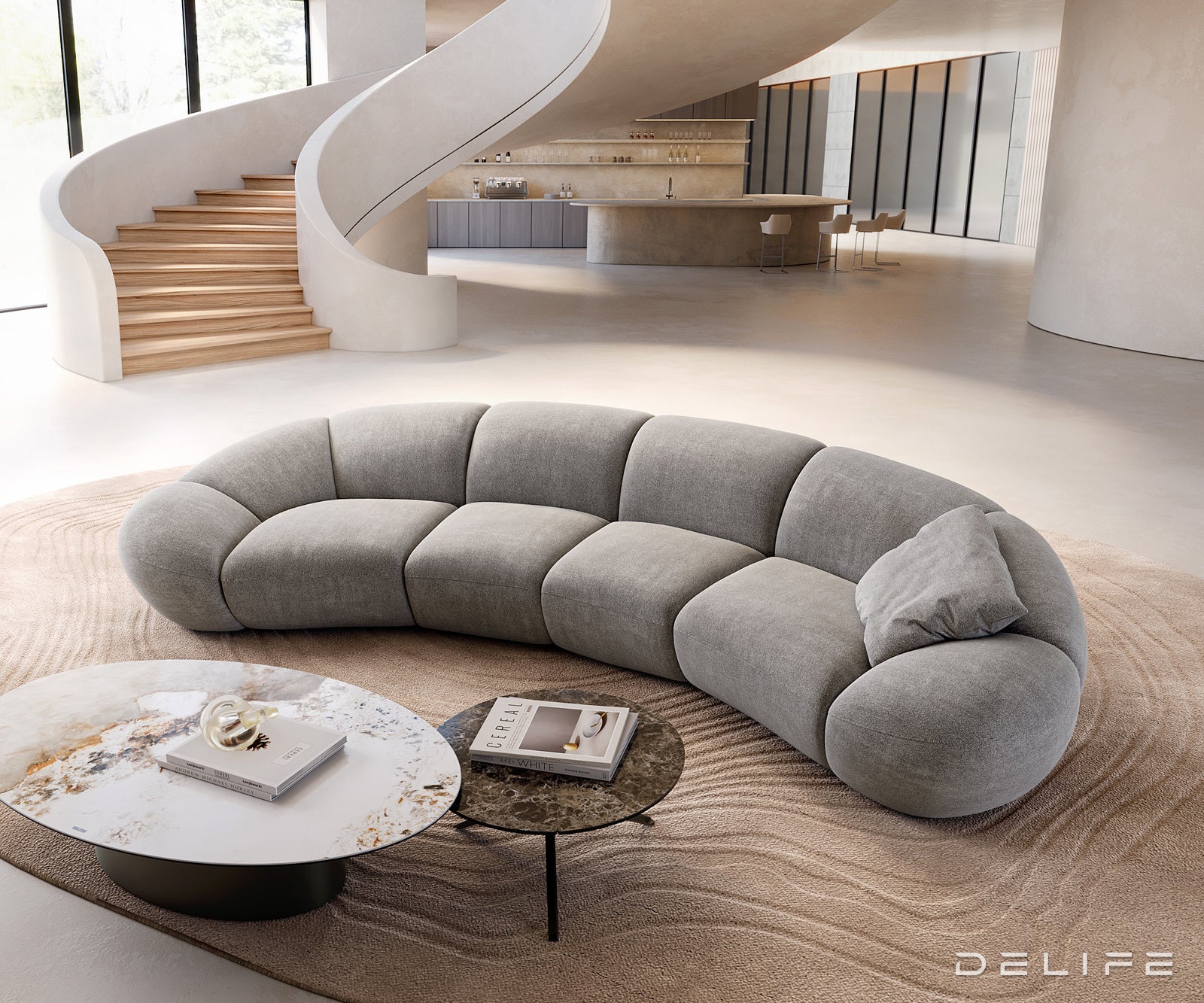 Kavč Lunna 368x175cm, Material: Strukturirano blago