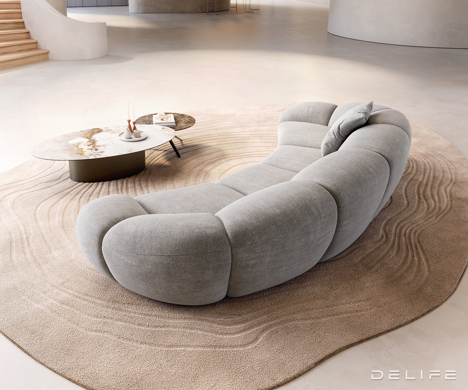 Kavč Lunna 368x175cm, Material: Strukturirano blago