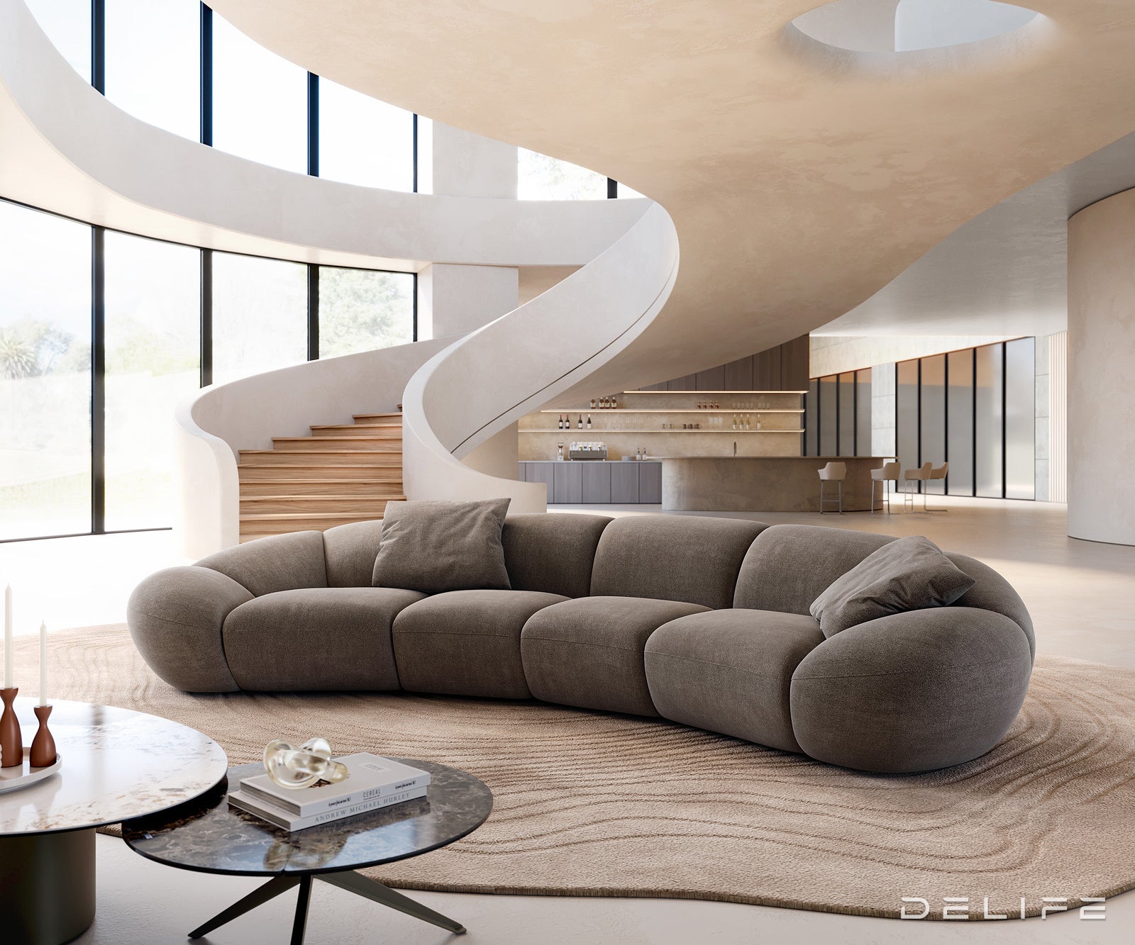 Kavč Lunna 368x175cm, Material: Strukturirano blago