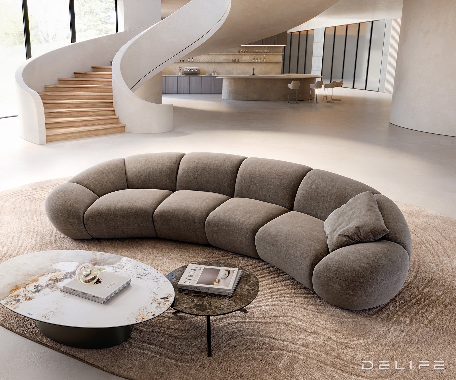 Kavč Lunna 368x175cm, Material: Strukturirano blago