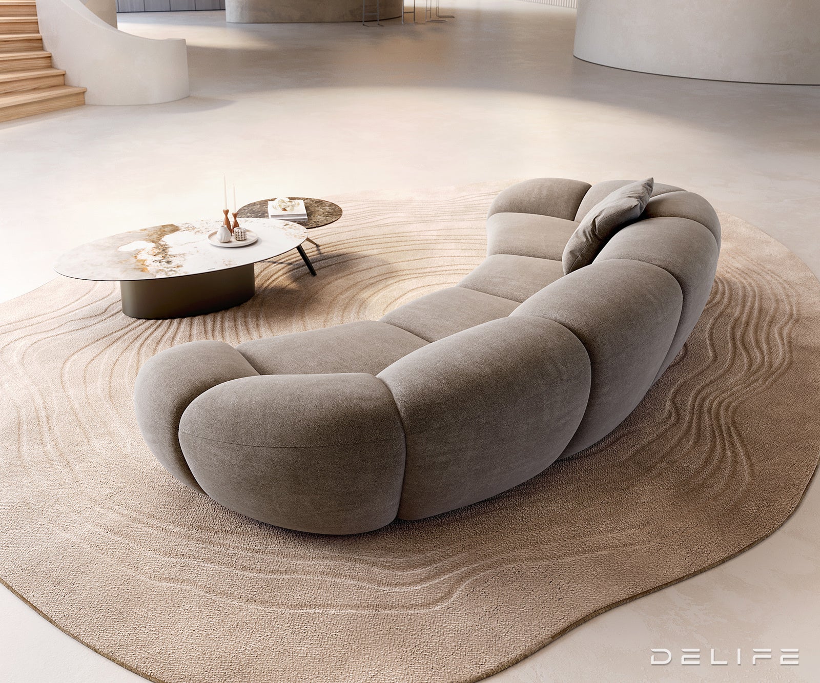 Kavč Lunna 368x175cm, Material: Strukturirano blago