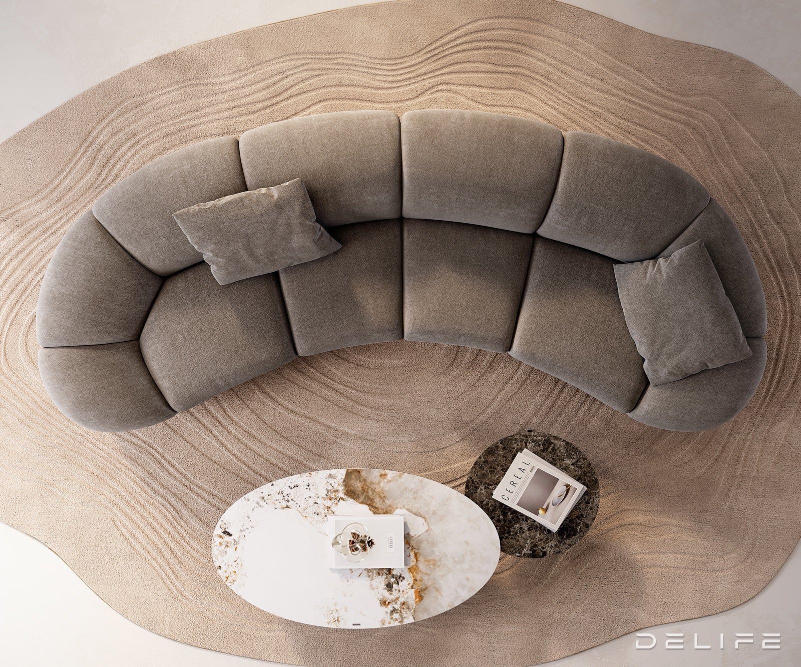 Kavč Lunna 368x175cm, Material: Strukturirano blago