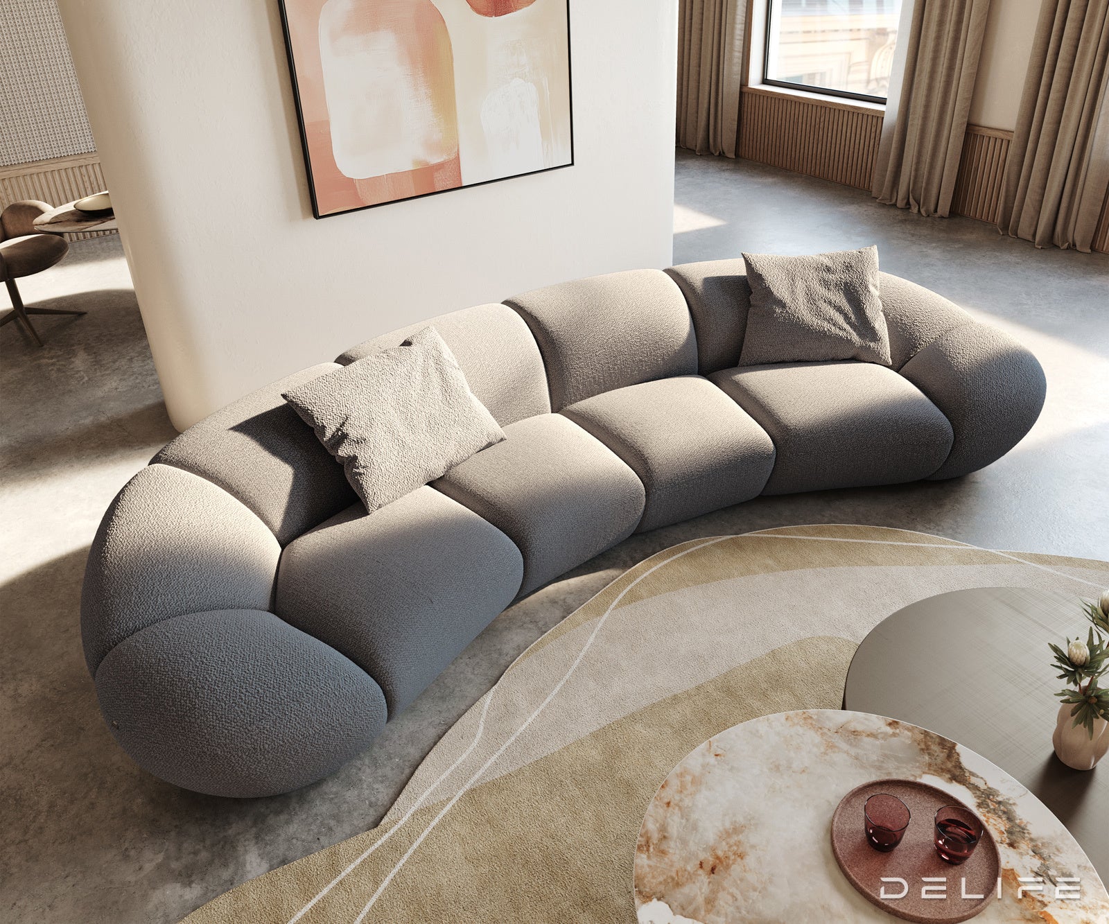 Kavč Lunna 368x175cm, Material: Bukle