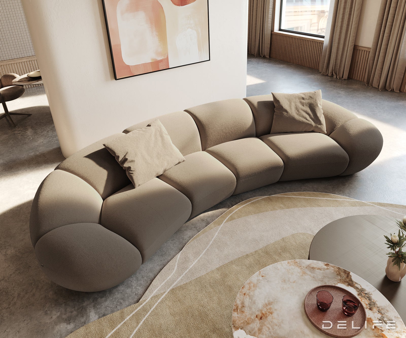 Kavč Lunna 368x175cm, Material: Bukle