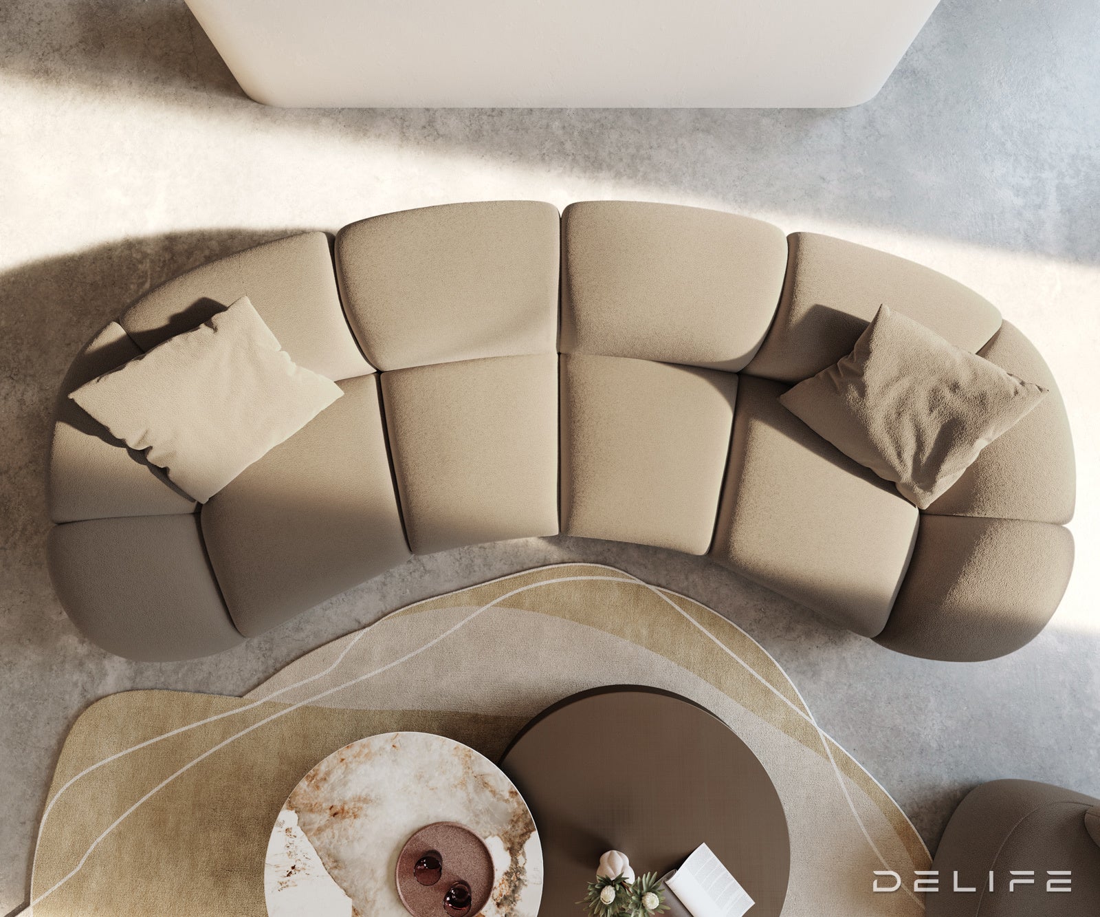 Kavč Lunna 368x175cm, Material: Bukle