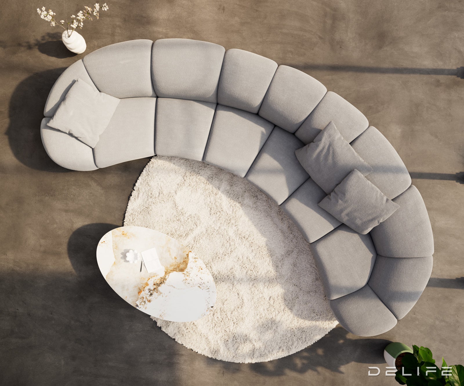 Kavč Lunna 464x212cm, Material: Strukturirano blago