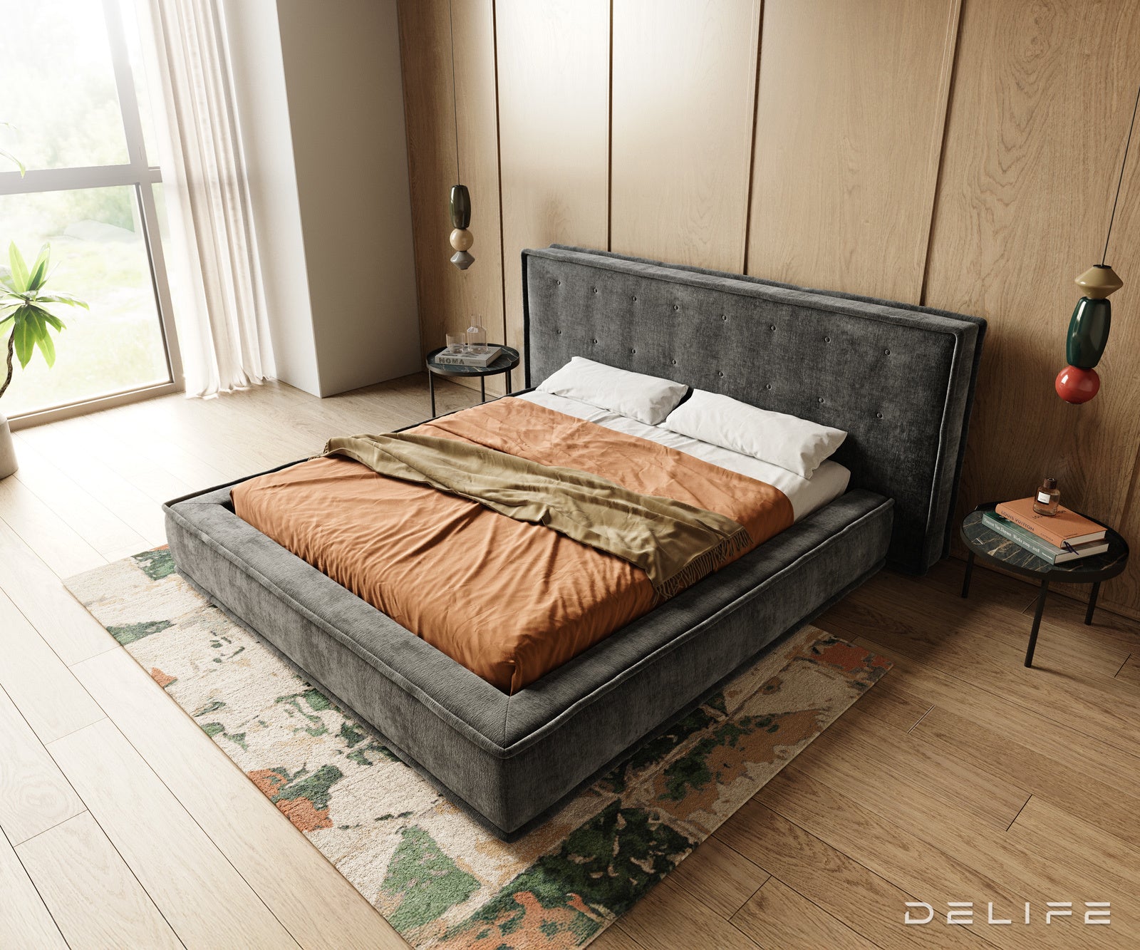 Posteljni okvir Filikos 180x200cm, material: ženil