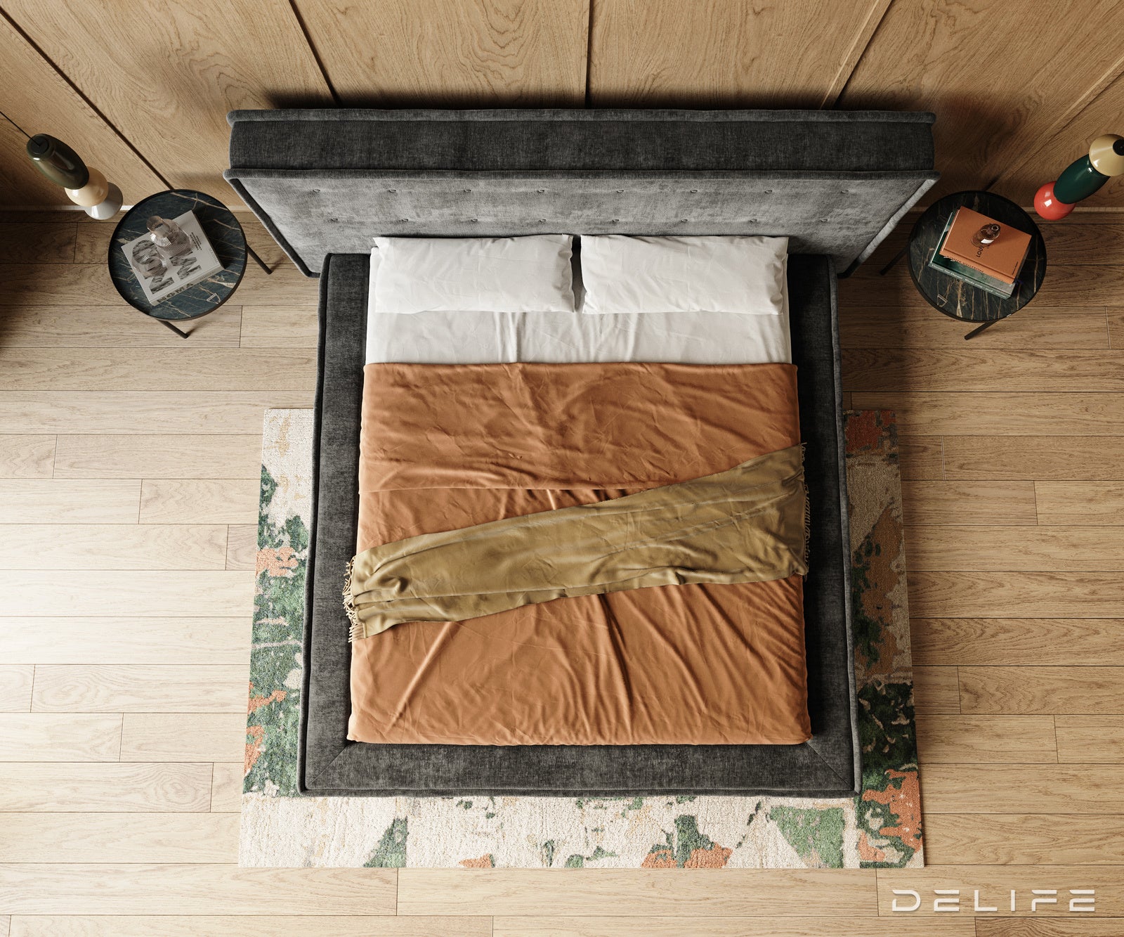 Posteljni okvir Filikos 180x200cm, material: ženil