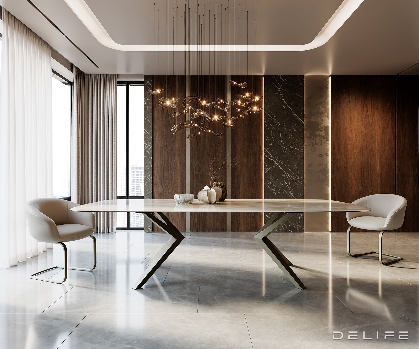 Jedilna miza Edge 270x120cm, Material: Keramika na steklu