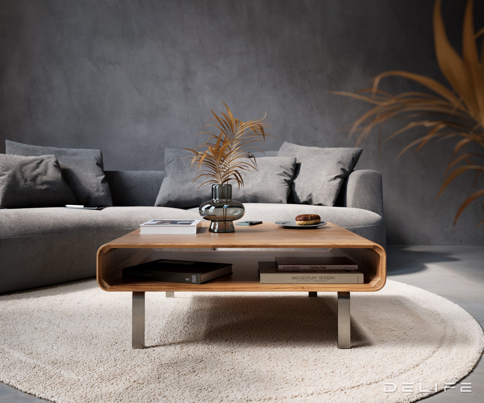 Klubska mizica Anaya 90x90cm, Material: Akacija