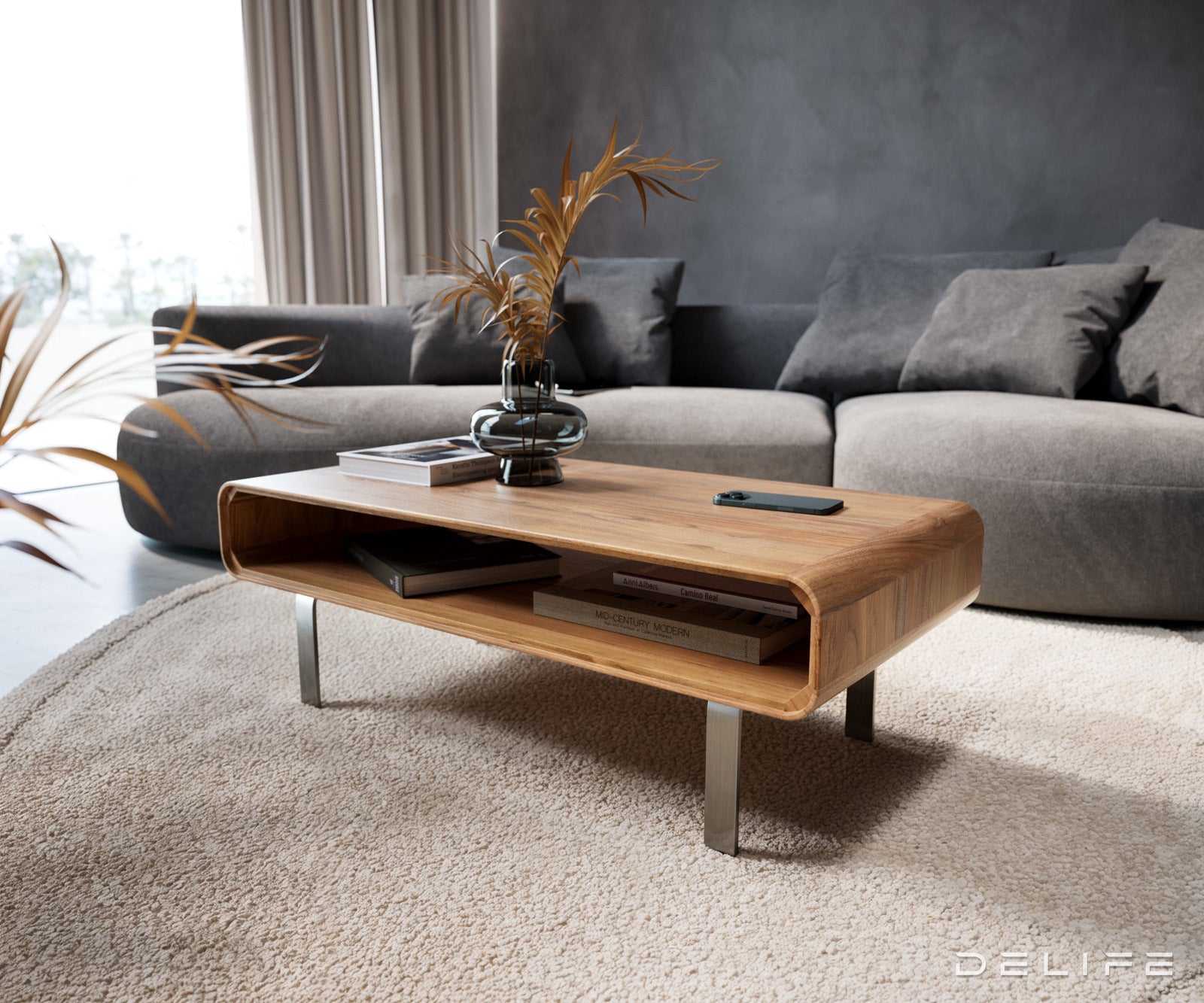 Klubska mizica Anaya 100x50cm, Material: Akacija