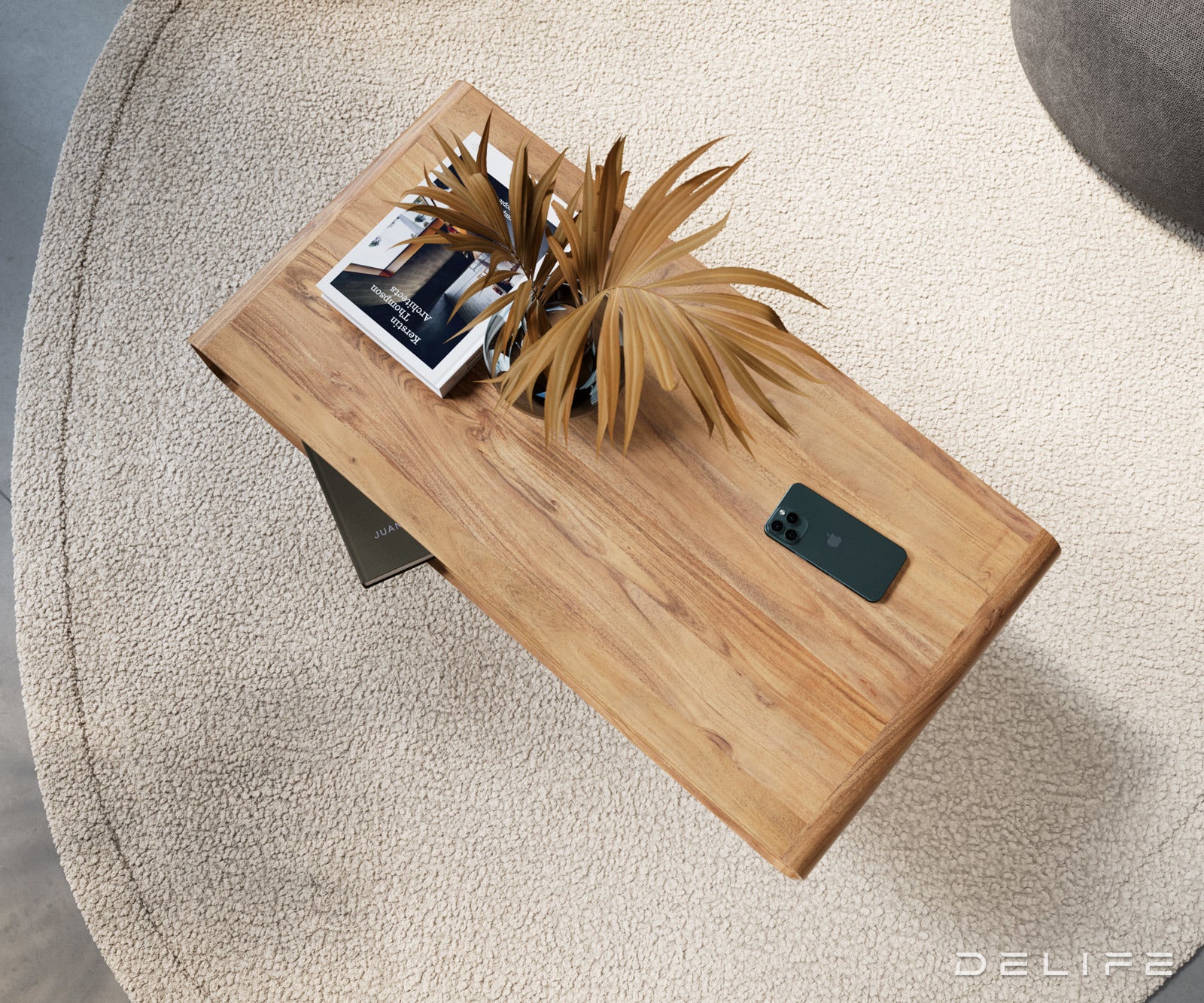 Klubska mizica Anaya 100x50cm, Material: Akacija