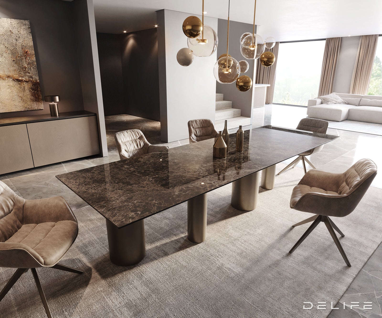 Jedilna miza Rob 300x100cm, Material: Keramika na steklu