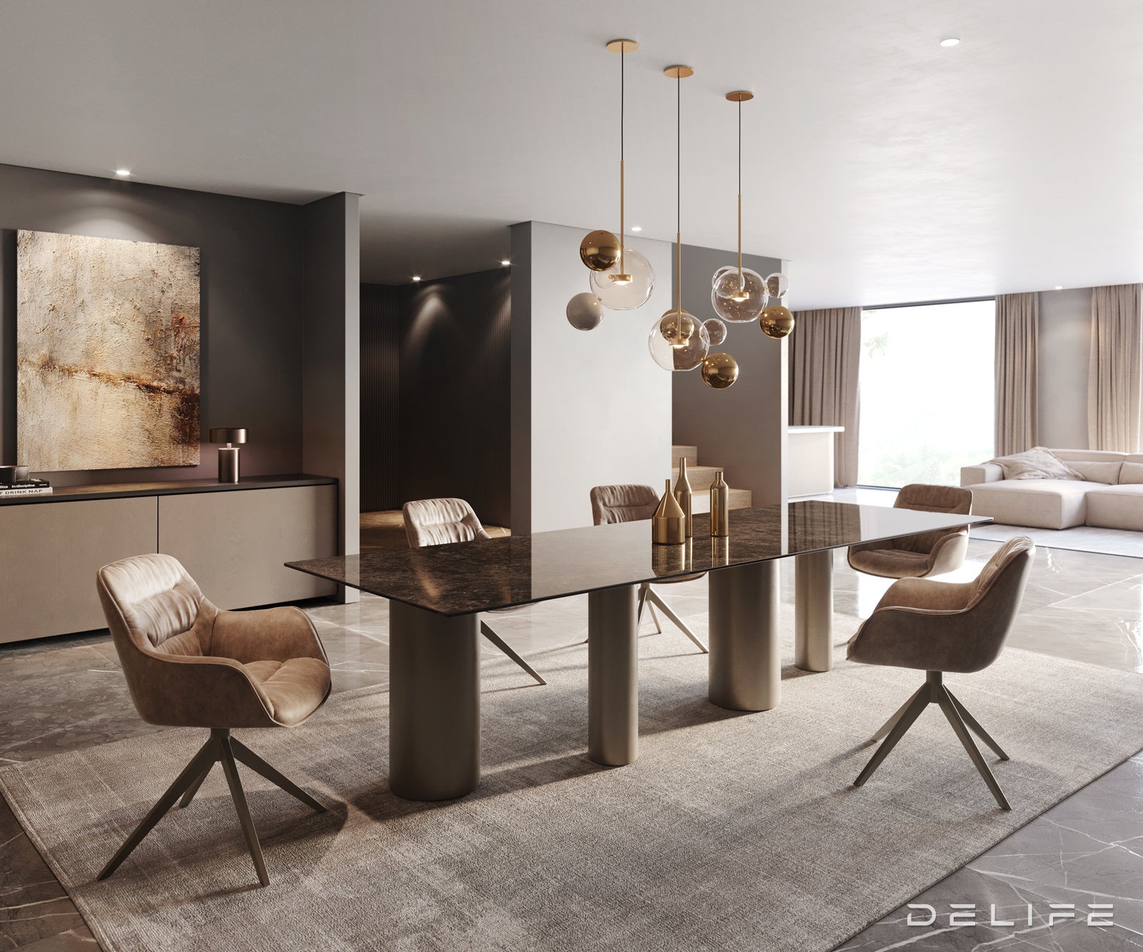 Jedilna miza Rob 300x100cm, Material: Keramika na steklu