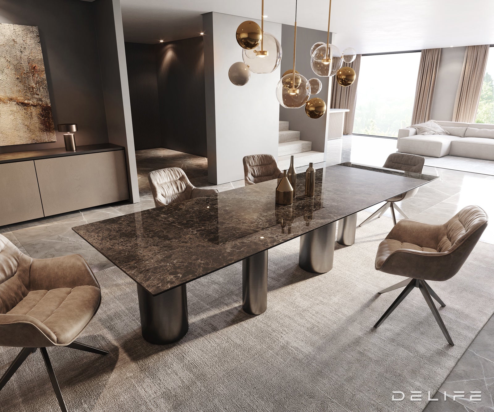 Jedilna miza Rob 300x100cm, Material: Keramika na steklu