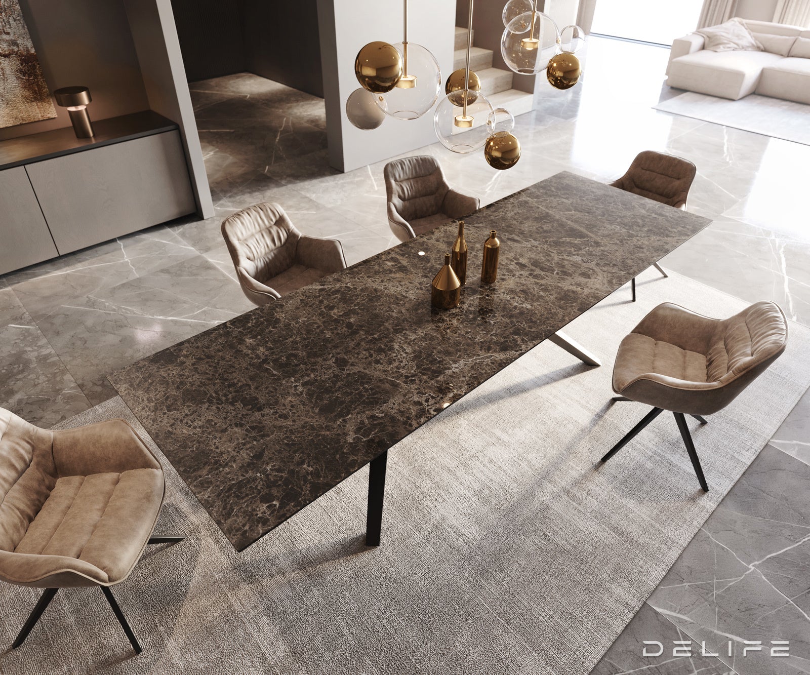 Jedilna miza Rob 300x100cm, Material: Keramika na steklu