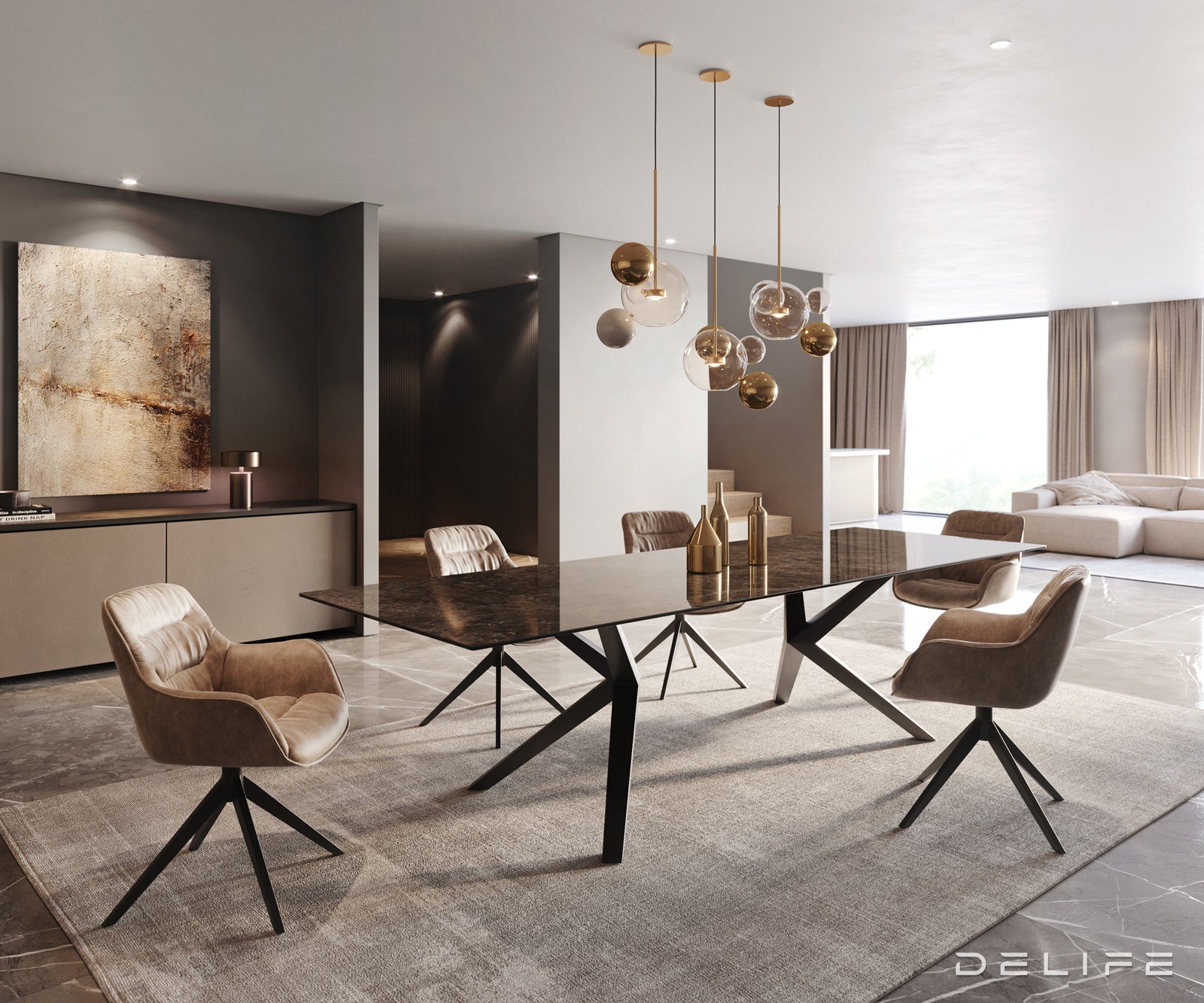 Jedilna miza Rob 300x100cm, Material: Keramika na steklu