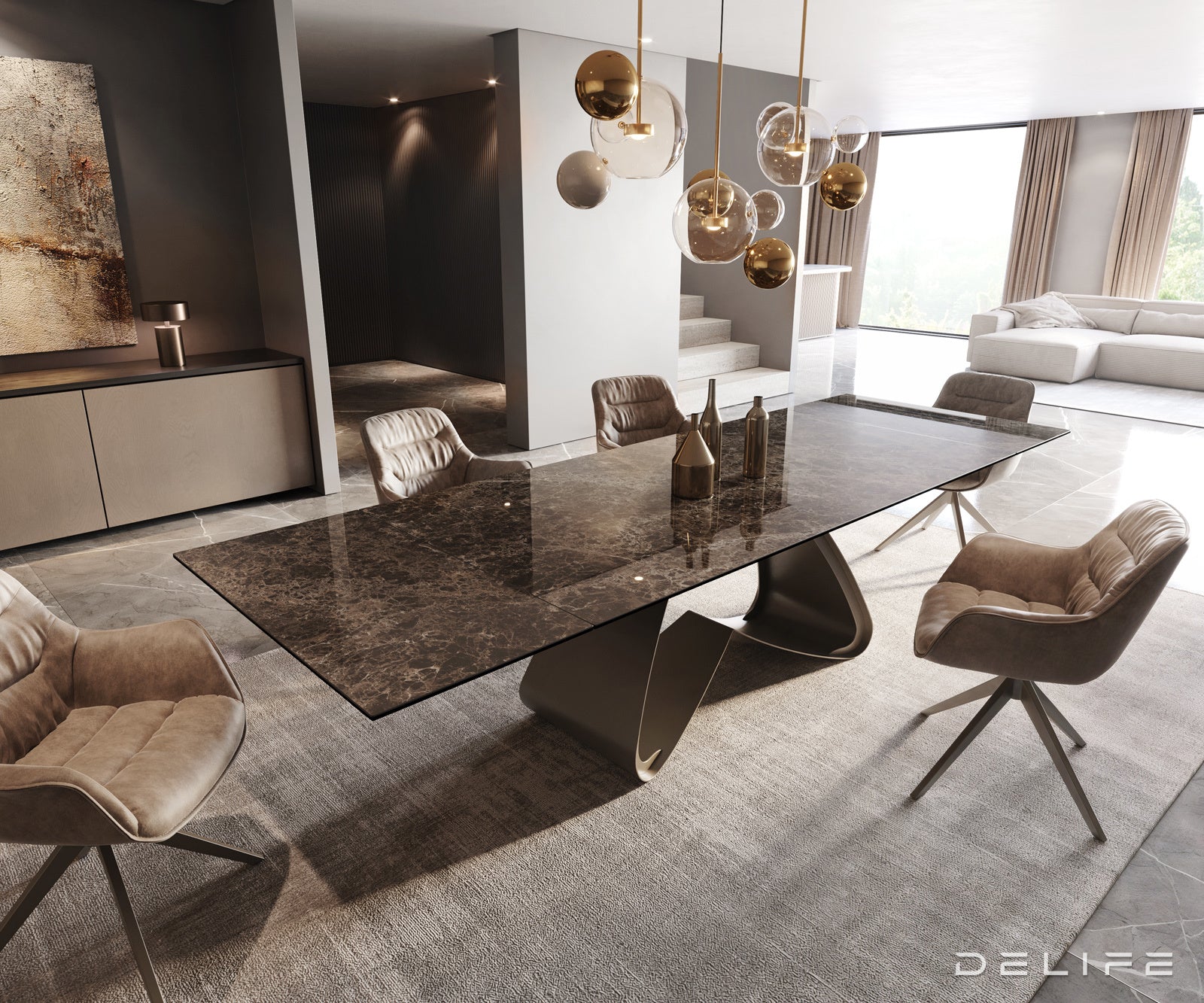 Jedilna miza Rob 300x100cm, Material: Keramika na steklu