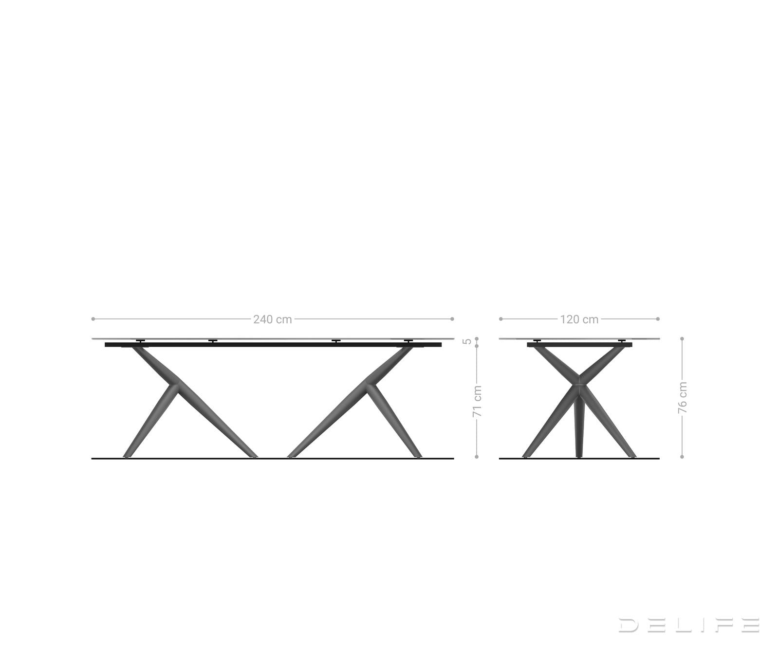 Jedilna miza Edge 240x120cm, Material: Keramika na steklu