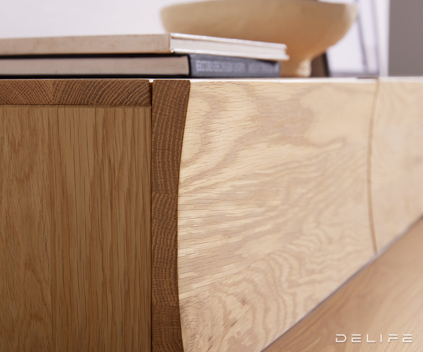 TV omarica Wyatt 220 cm, Material: Hrast