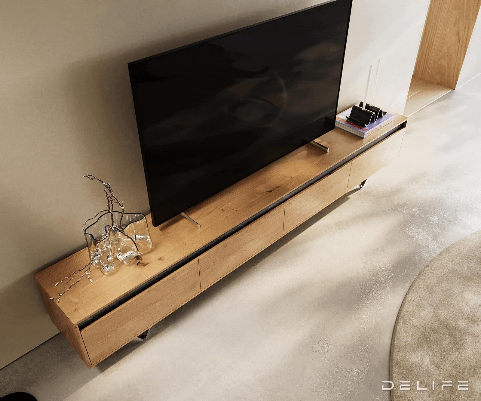 TV omarica Stonegrace 240 cm, Material: Hrast