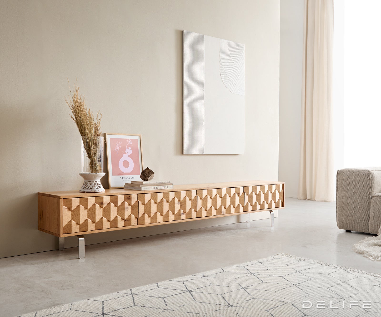 TV omarica Fevo 220 cm, Material: hrast