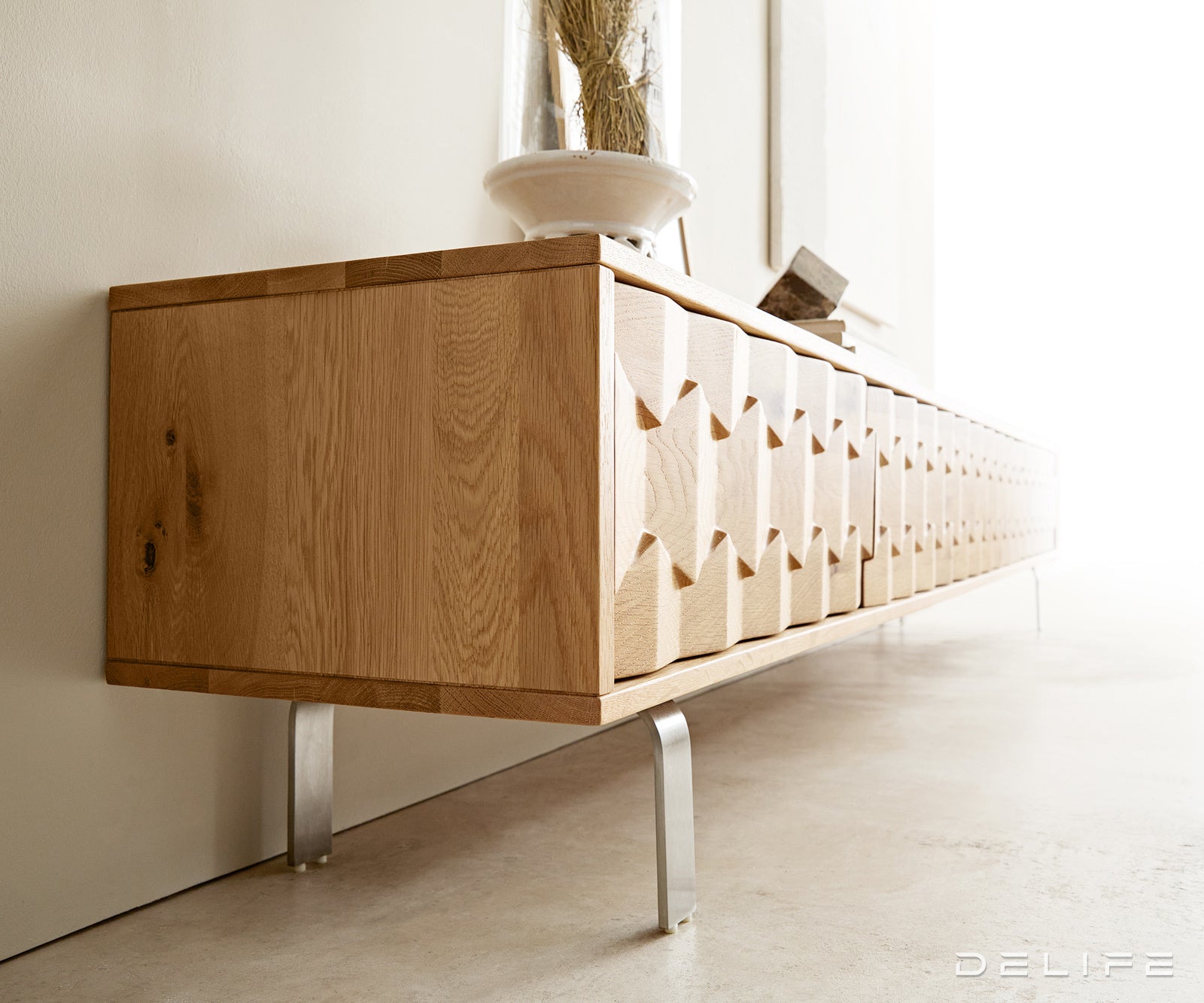 TV omarica Fevo 220 cm, Material: hrast