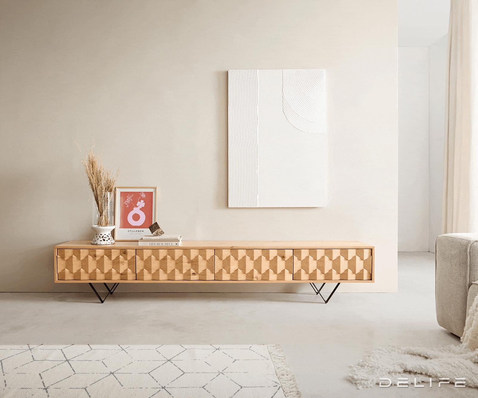 TV omarica Fevo 220 cm, Material: hrast