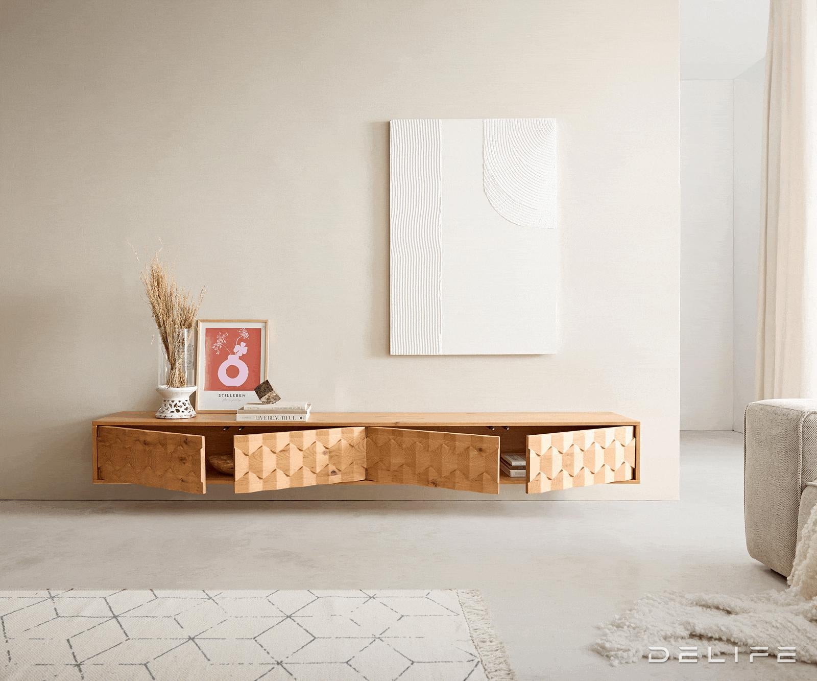 TV omarica Fevo 220 cm, Material: hrast