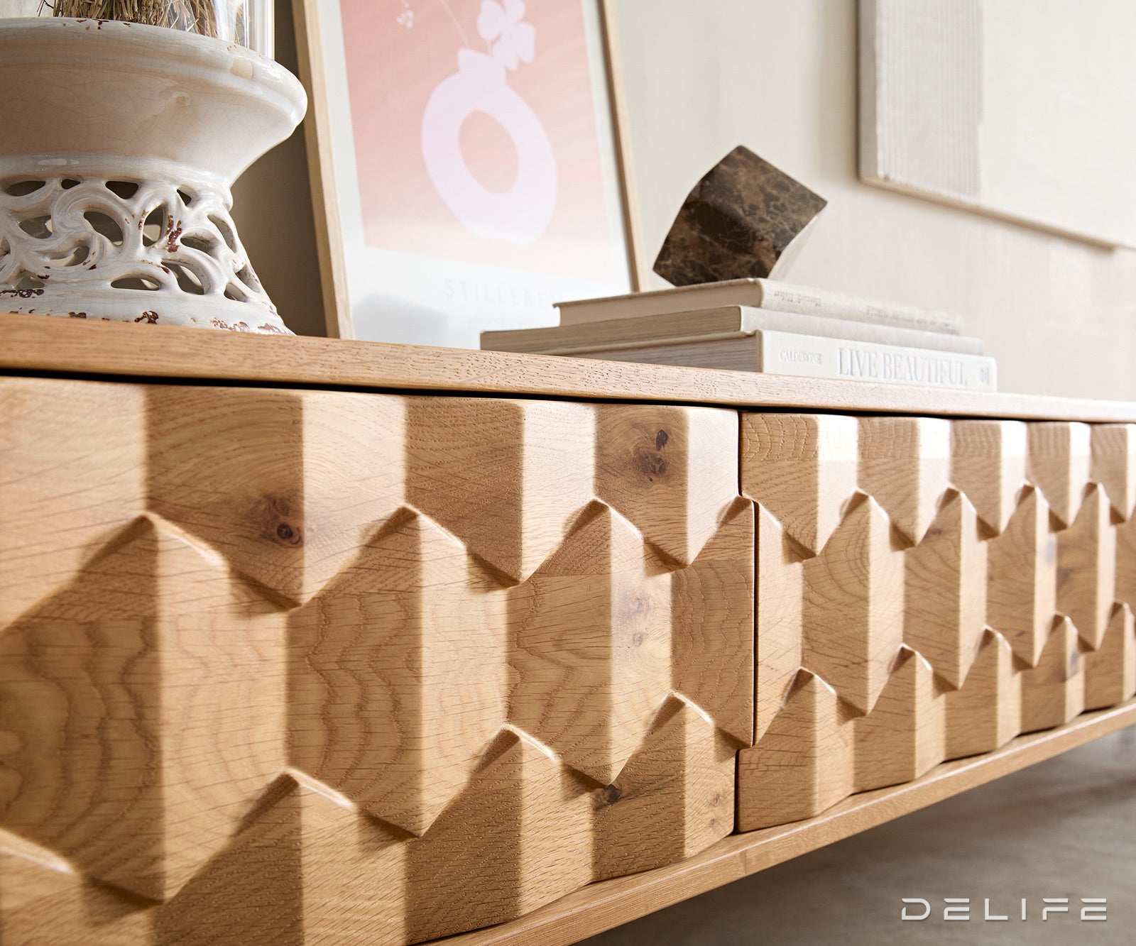 TV omarica Fevo 220 cm, Material: hrast