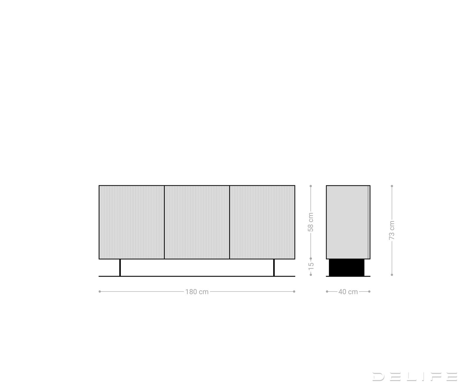 Kelani komoda 180x40cm, Material: MDF