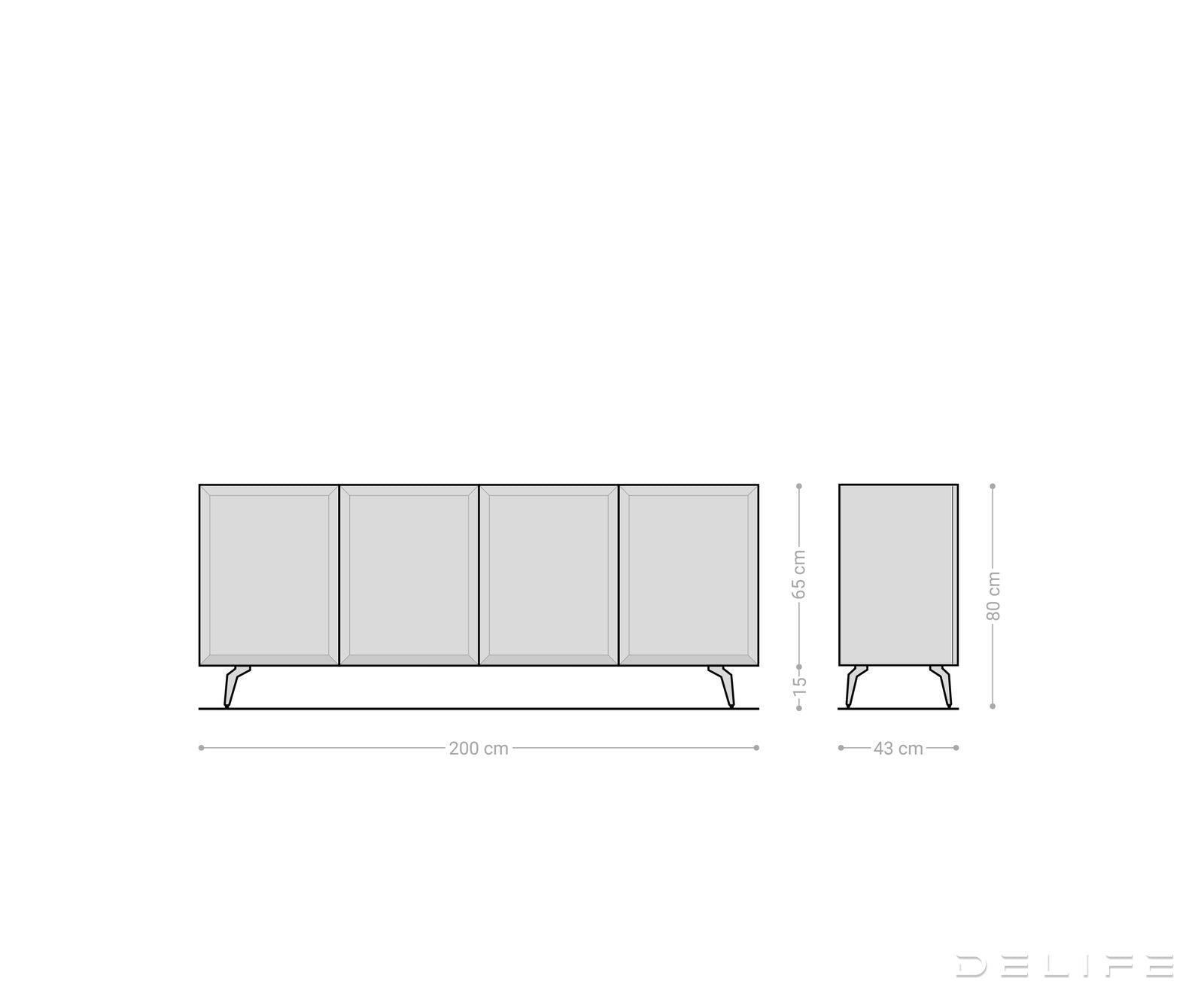 Predalnik Marellia 200 cm, Material: MDF