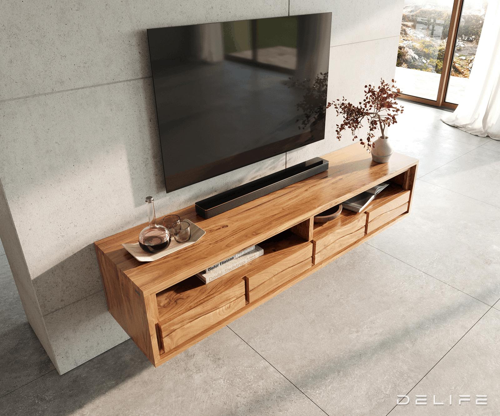 TV omarica Live-Edge 190 cm, Material: Akacija