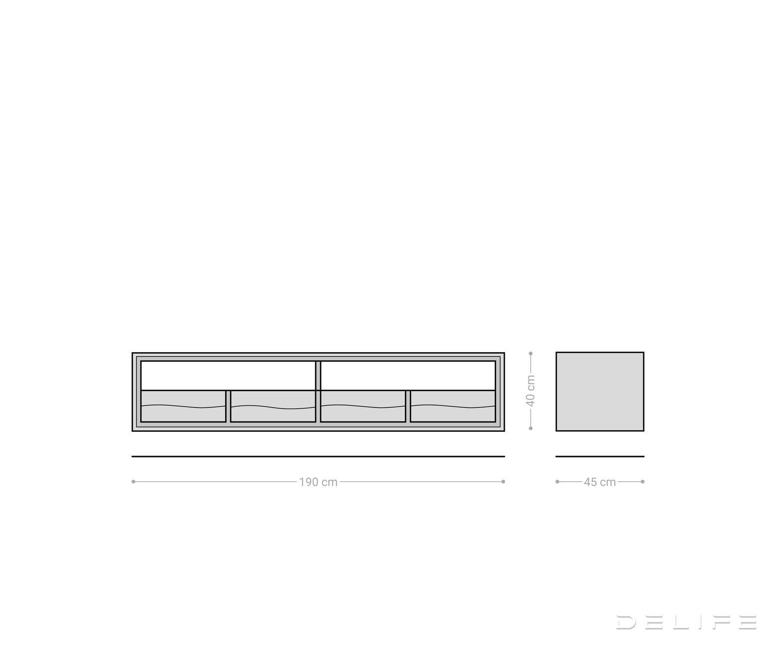 TV omarica Live-Edge 190 cm, Material: Akacija