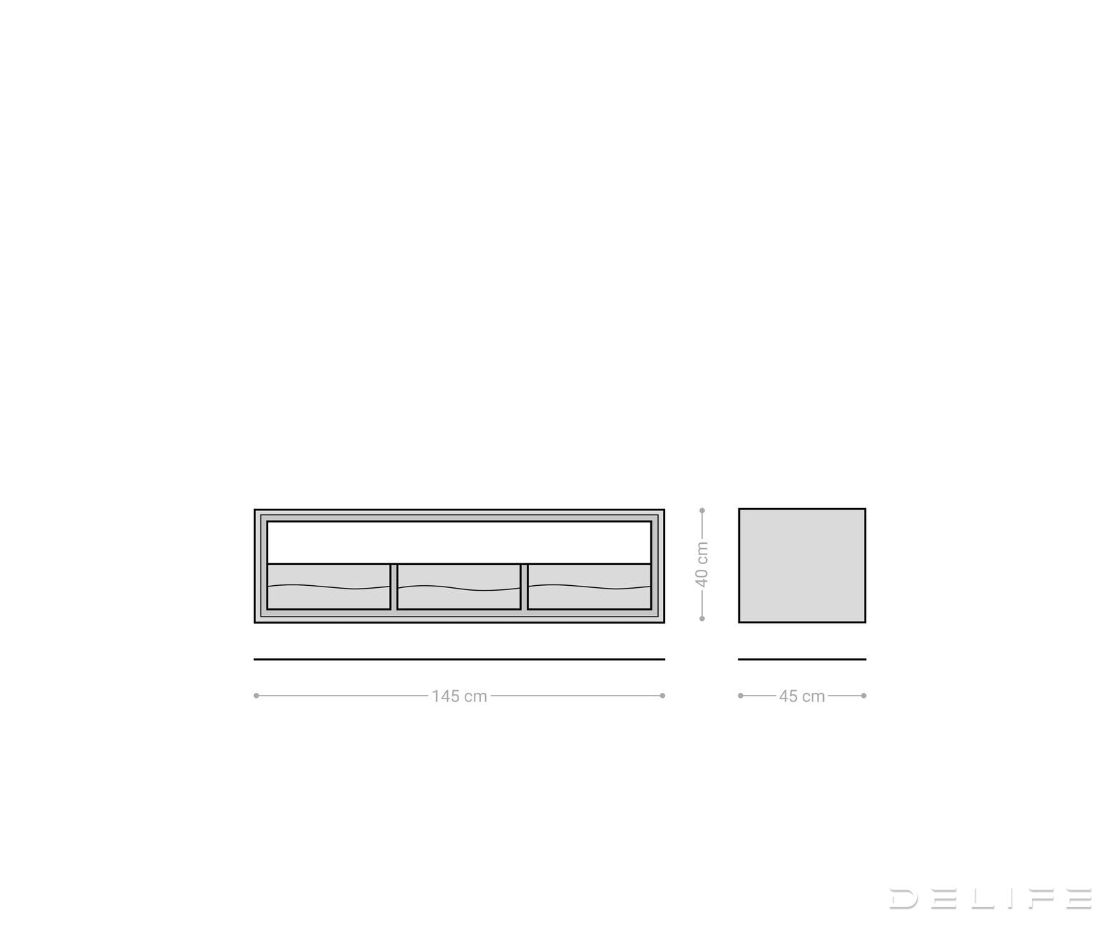 TV omarica Live-Edge 146 cm, Material: Akacija