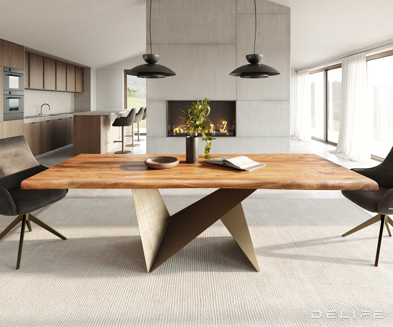 Jedilna miza Rob 240x100cm, Material: Akacija