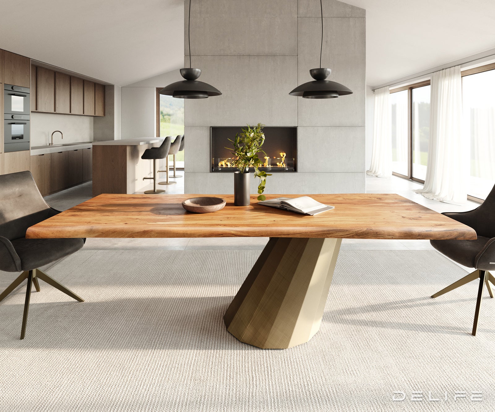 Jedilna miza Rob 240x100cm, Material: Akacija