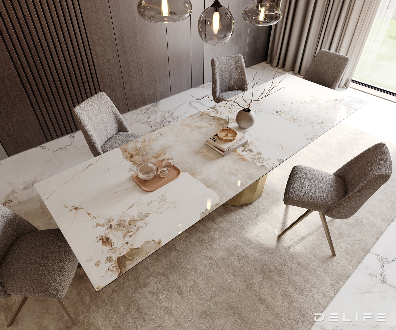 Jedilna miza Edge 300x100cm, Material: Keramika