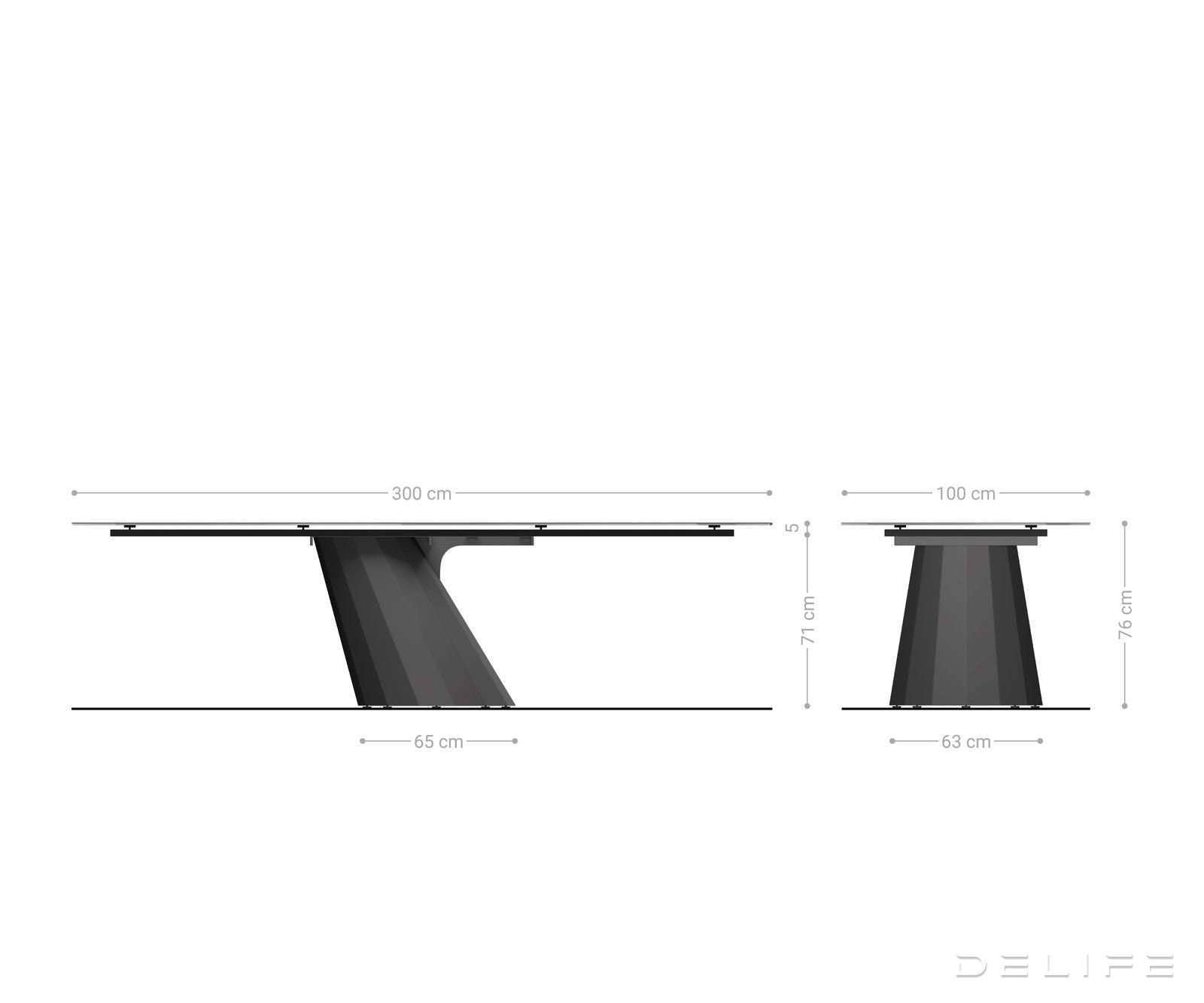 Jedilna miza Edge 300x100cm, Material: Keramika