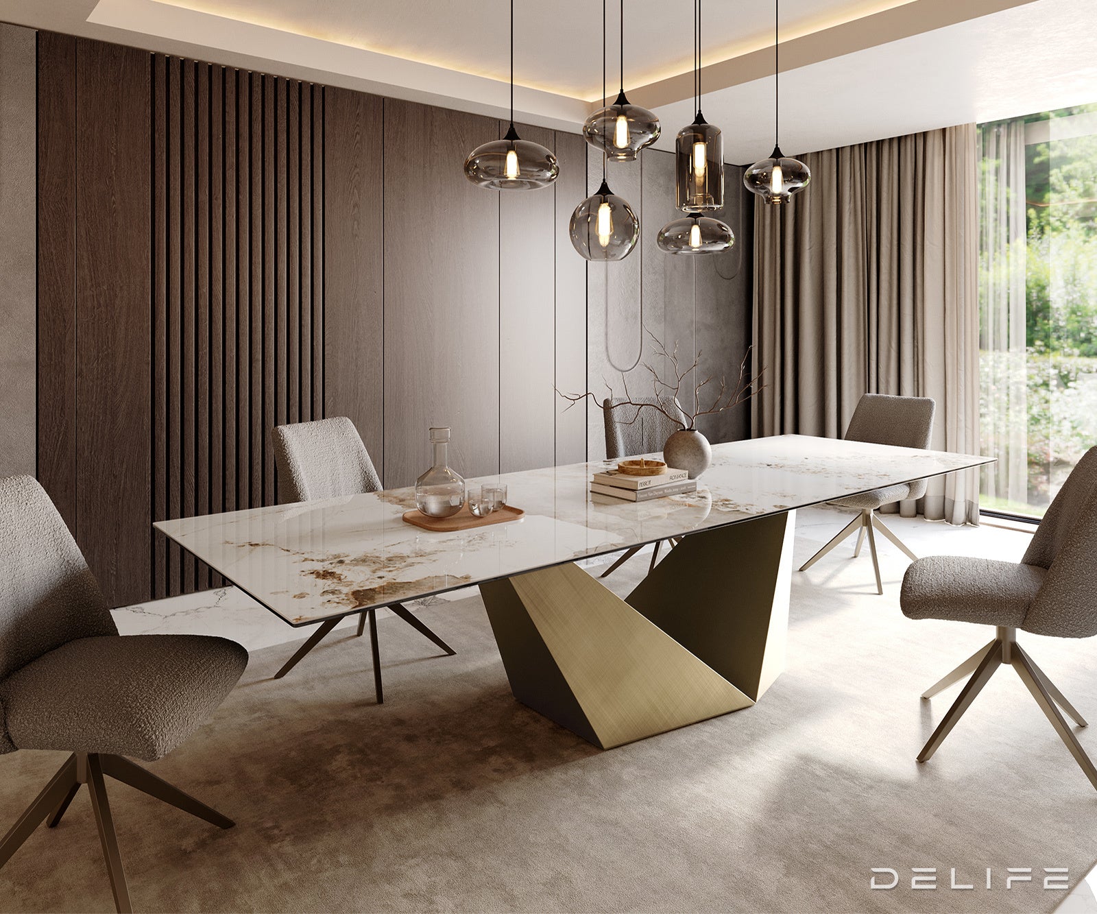 Jedilna miza Edge 300x100cm, Material: Ceramics Minas Melange